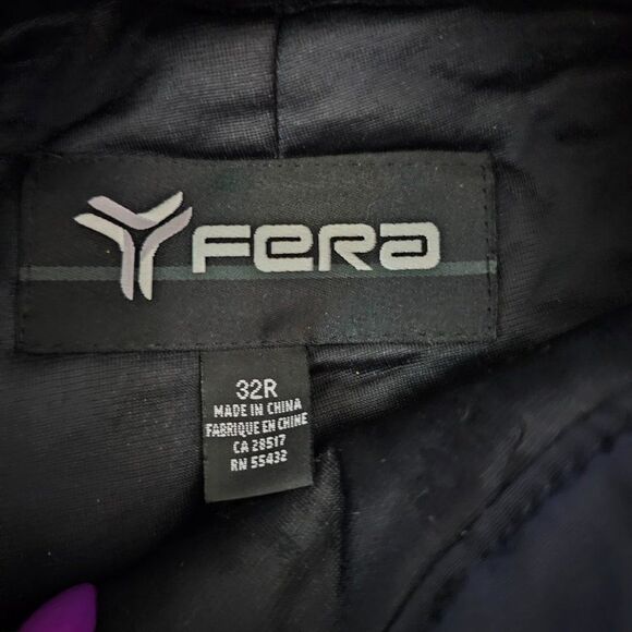 Fera Men's Black Fully Lined Zip Pockets Belted Snow Pants Size 32 - Picture 3 of 10